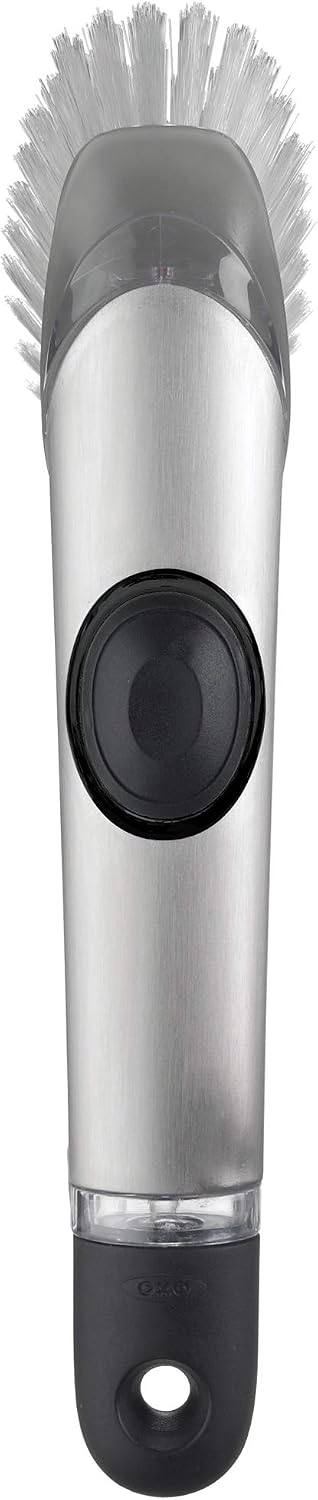 OXO-Steel-Soap-Dispensing-Dish-Brush,-Dish-Brush-with-Handle-for-Pans,-283