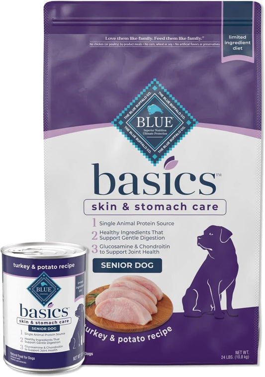 Blue-Buffalo-Basics-Limited-Ingredient-Diet,-Natural-Senior-Dog-Food-Bundle,-Dry-Dog-85