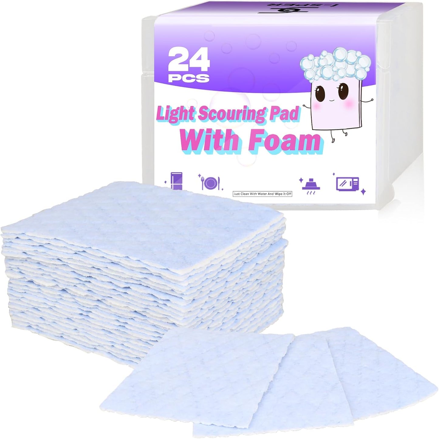 24-Pack-Light-Scouring-Pad-with-Foam,-Triple-Cleaning-Scrub-2337