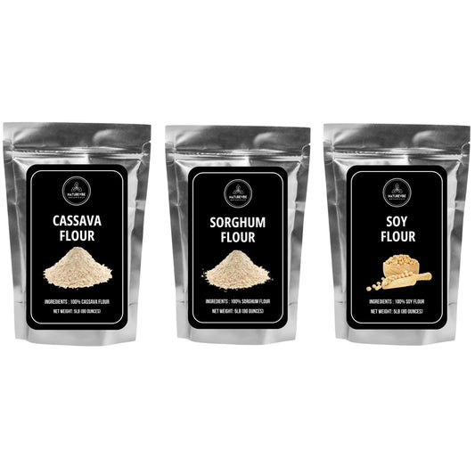 Cassava-Flour-5lbs,-Sorghum-Flour-5lb-&-Defatted-Soy-Flour-5lbs-|-56