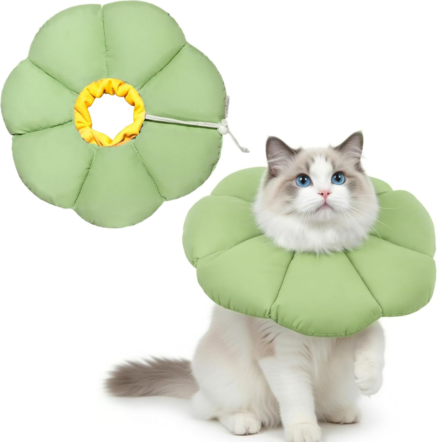 Soft-Cat-Cone-Collar-After-Surgery,-Cat-Recovery-Collar,Green,Medium-|-Stop-Licking-Wounds,-399