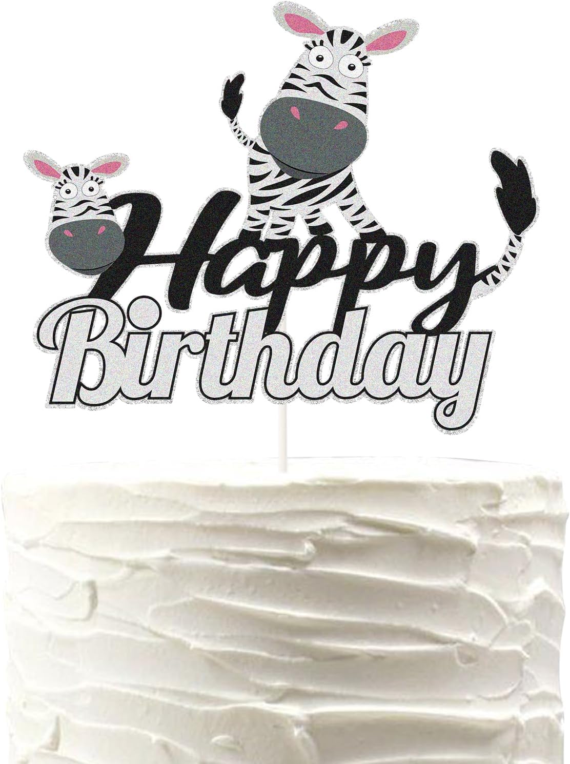 Glitter-Baby-Zebra-Happy-Birthday-Cake-Topper,Animal-4127