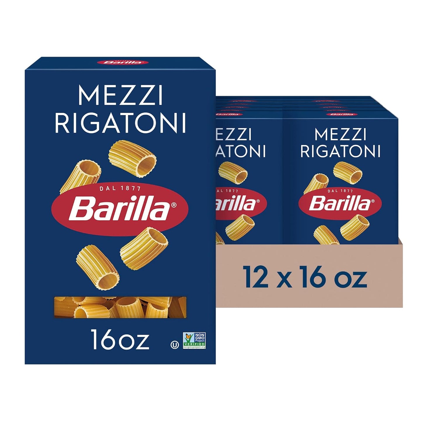 Barilla-Mezzi-Rigatoni-Pasta,-16-oz.-Box-(Pack-of---813