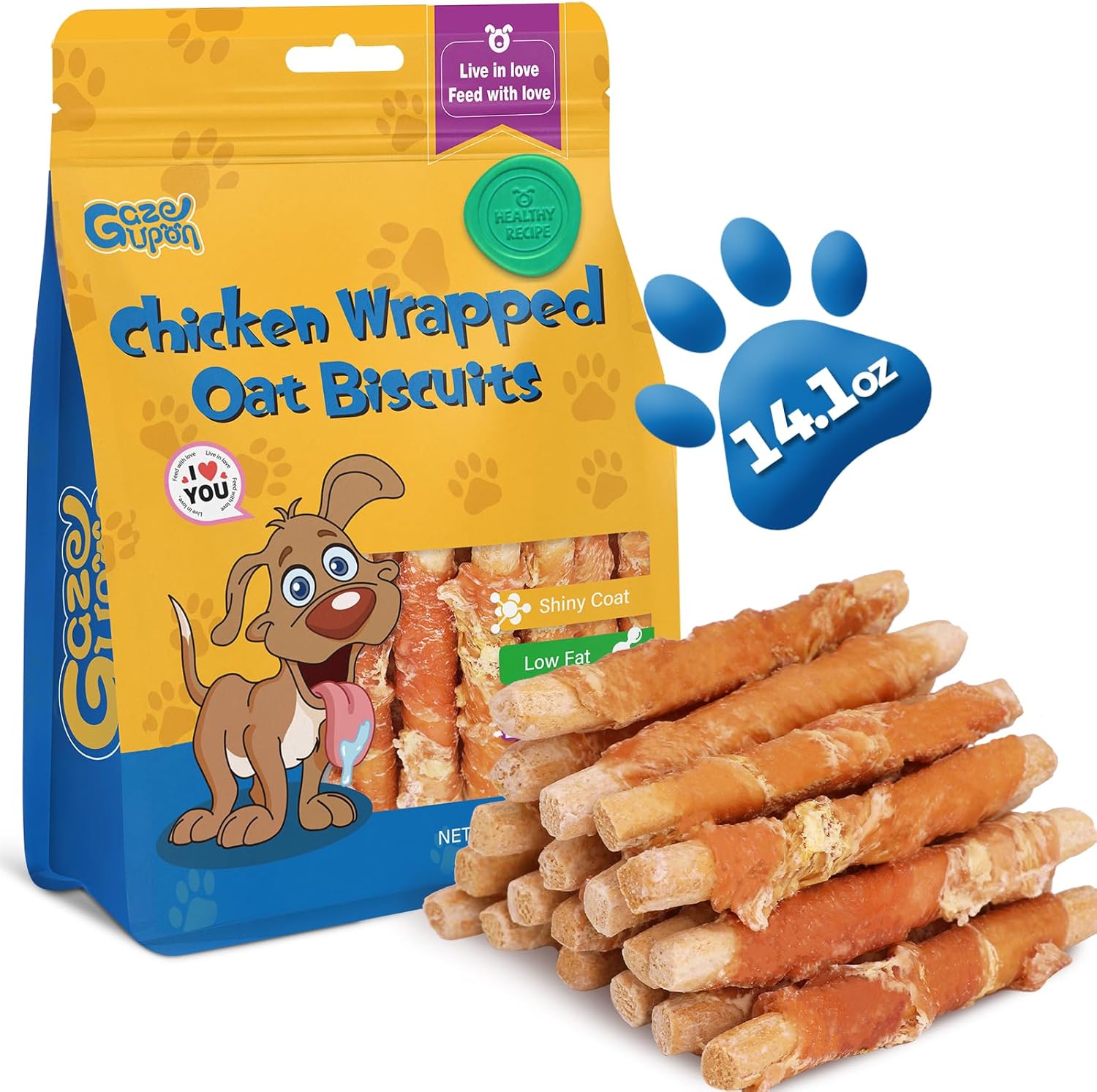 gazeupon-Dog-Treats,-Chicken-Wrapped-Oat-Biscuits-Stick,-Dog-Chews-for-w/Glucosamine-1418