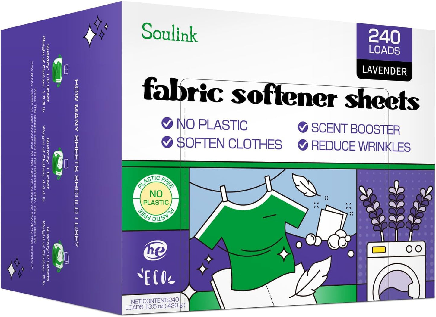 Soulink-Fabric-Softener-Sheets-for-Washing-Machine,-No-Plastic-Jug-Soap-Strips,-798