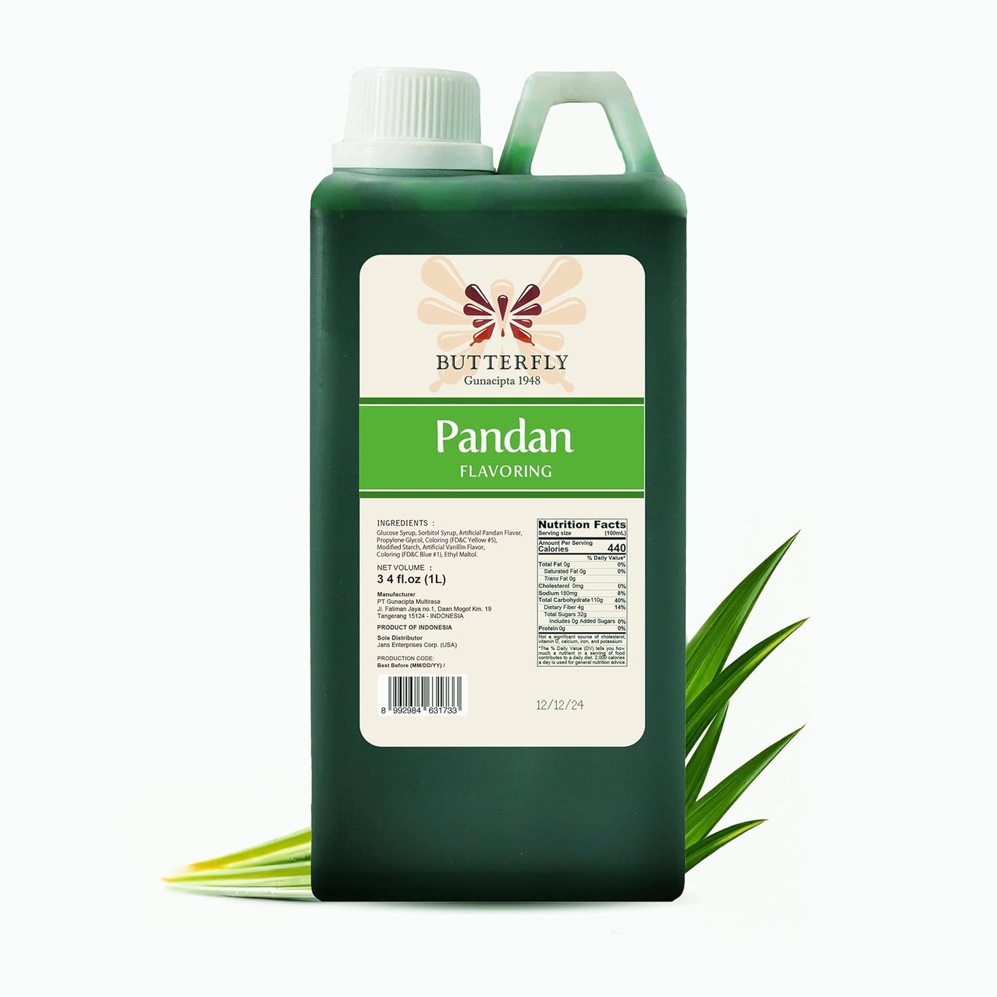 Butterfly-Pandan-Flavoring-Extract,-1-Liter-(33.8-Fl-Oz)-—-Paste-Strength-Pandan-for-Drinks-1300