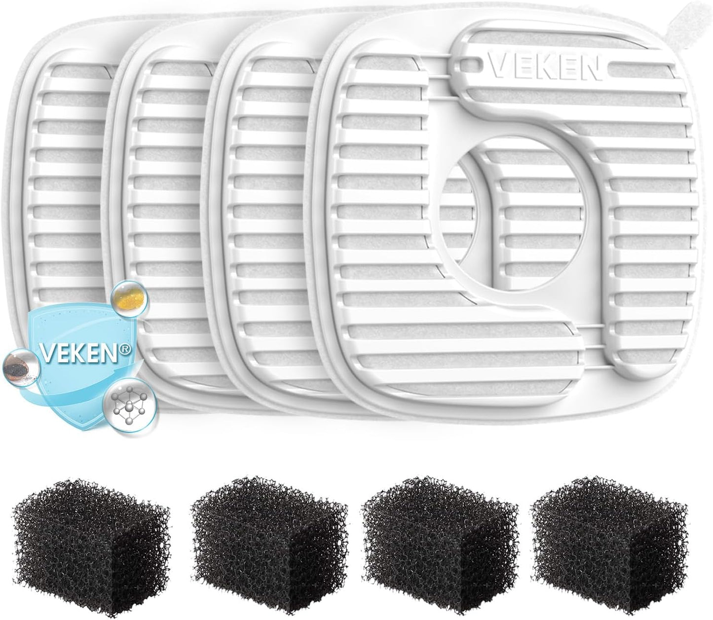 Veken-PP-Housing-Cat-Water-Fountain-Filters,-4-Pack-Replacement-Filters-|-and-1209