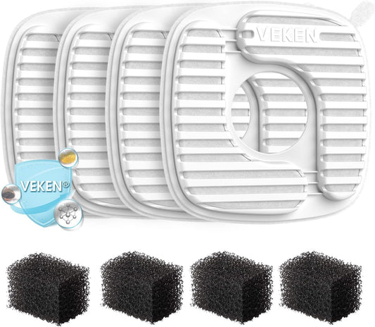 Veken-PP-Housing-Cat-Water-Fountain-Filters,-4-Pack-Replacement-Filters-|-and-1209