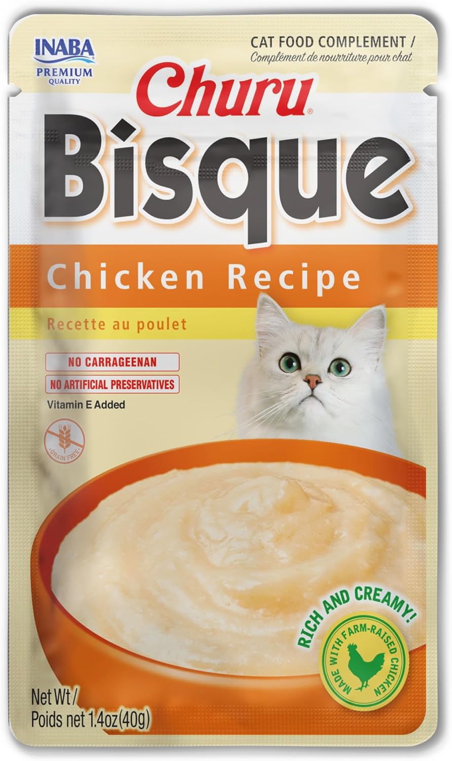 INABA-Churu-Bisque-for-Cats,-Creamy-Lickable-Purée-Side-Dish-with-E,-Ounce-127