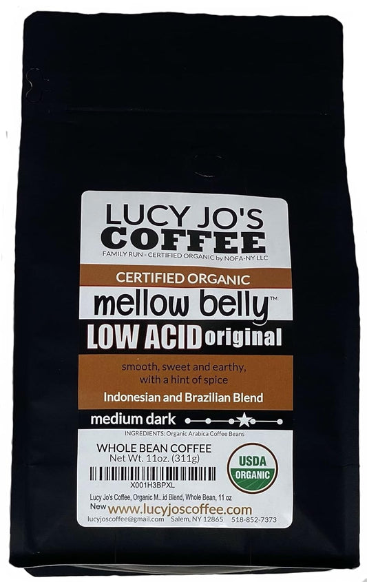 Lucy-Jo's-Coffee,-Organic-Mellow-Belly-Low-Acid-Blend,-Medium-Dark-Roast,-Whole-2095