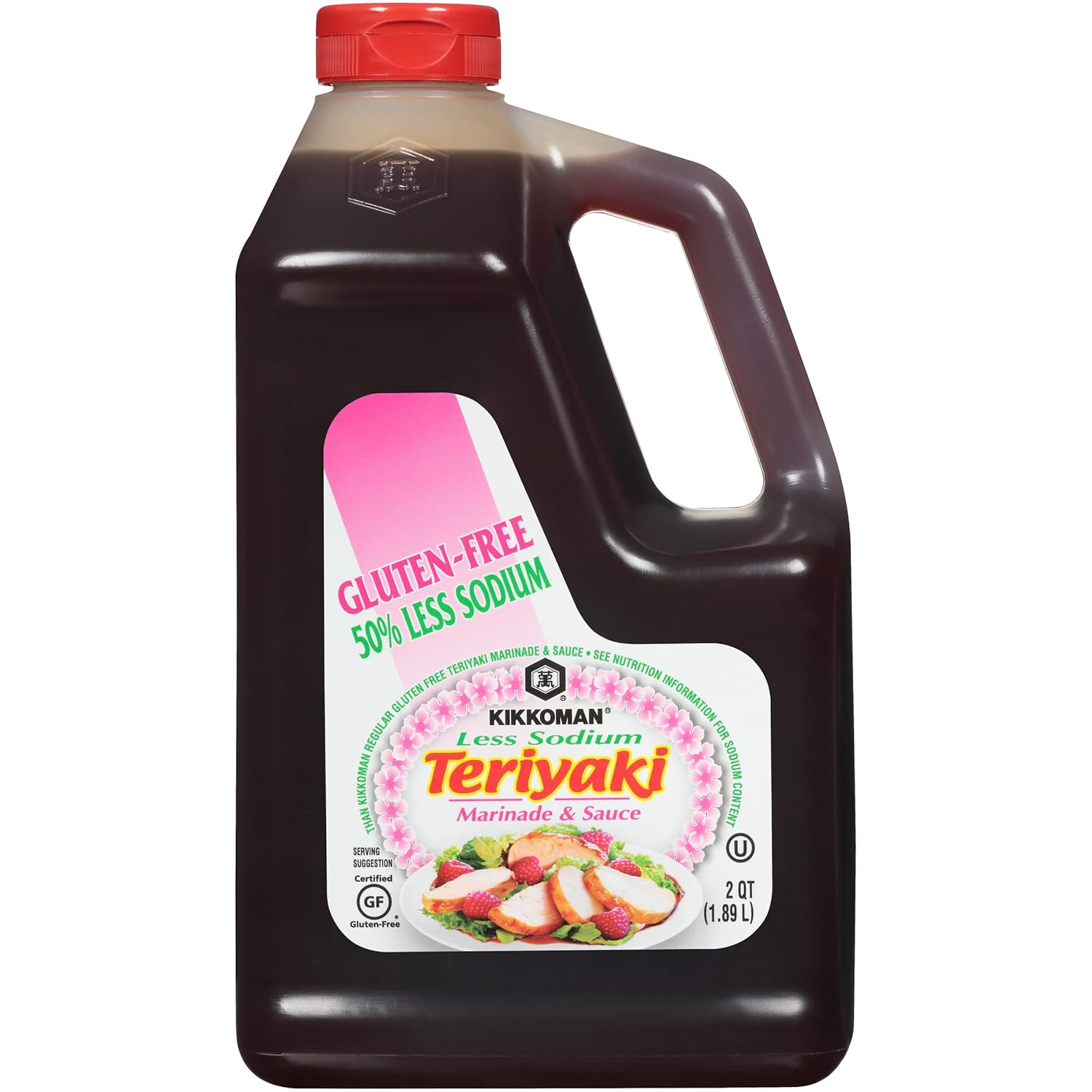 Kikkoman-Less-Sodium-Gluten-Free-Gourmet-Teriyaki-Marinade-and-Sauce,-(0.5-Gallon)---1752