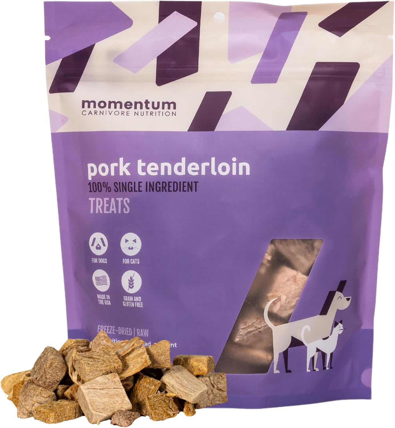Momentum-Carnivore-Nutrition-Freeze-Dried-Pork-Tenderloin-Dog-Treats-&-Cat-Treats-Single-Ingredient,-1079