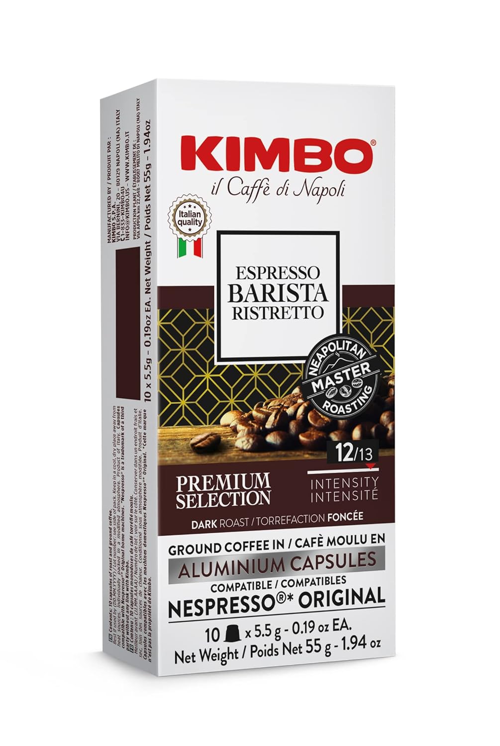 Kimbo-Espresso-Ristretto-Espresso-Aluminium-Capsules-|-Dark-Roast-|-Nespresso-Compatible-|-184