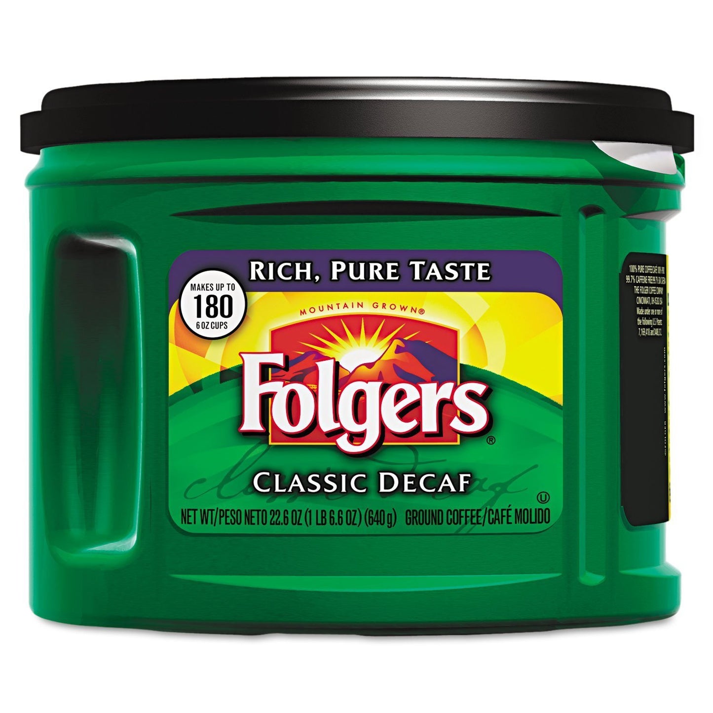 Folgers-00374EA-Coffee,-Classic-Roast-Decaffeinated,-Ground,-22-3/5oz-Can-------444