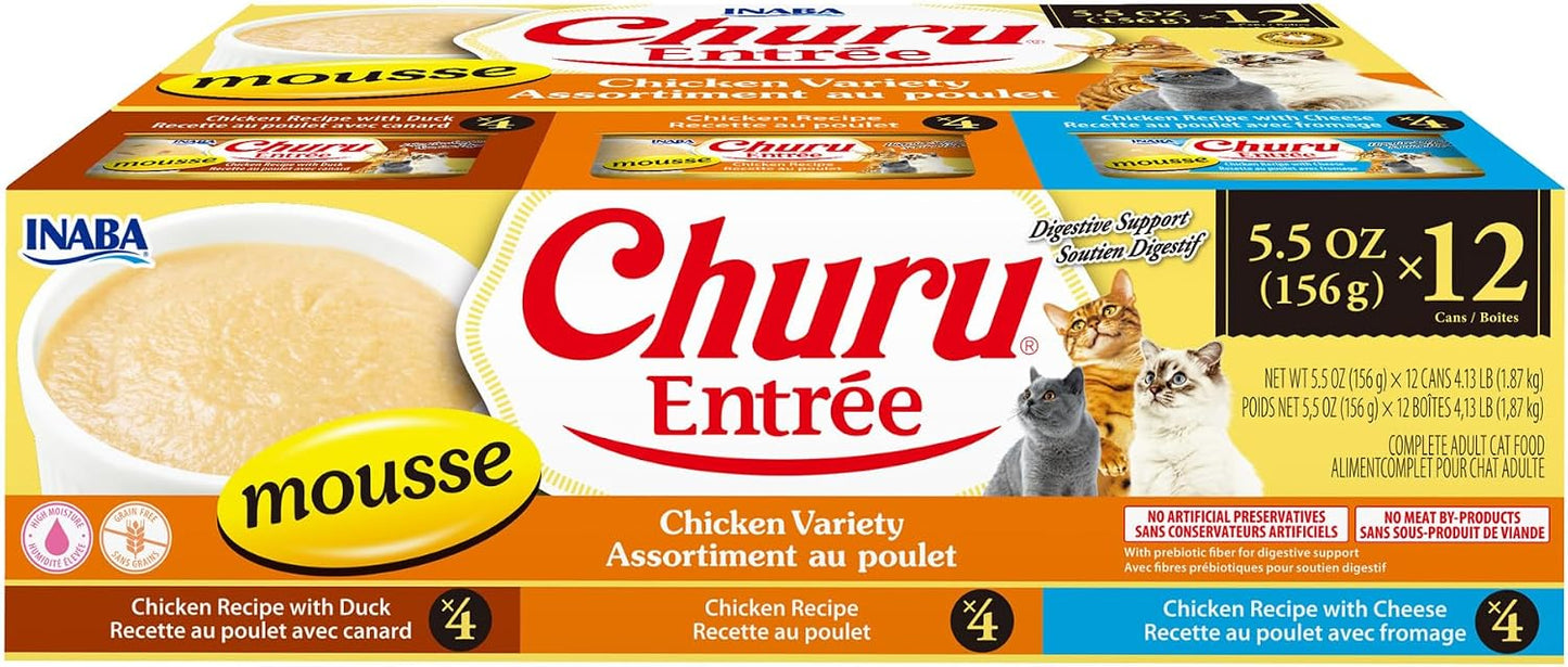 INABA-Churu-Entrée-Mousse-for-Cats,-High-Protein-&-Moisture,-Prebiotic-Wet-Cat-260