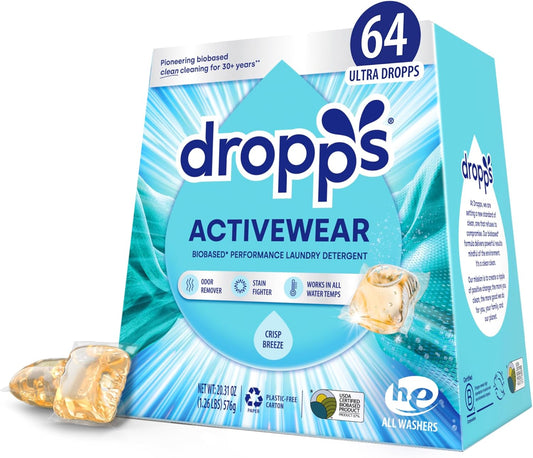 Dropps-Activewear-Biobased-Power-Laundry-Detergent-Pods,-Crisp-Breeze-(64-3215