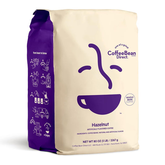 Coffee-Bean-Direct-Hazelnut-Flavored,-Whole-Bean-Coffee,-Smooth-Nutty-Flavor,-Light-Roast,-1417