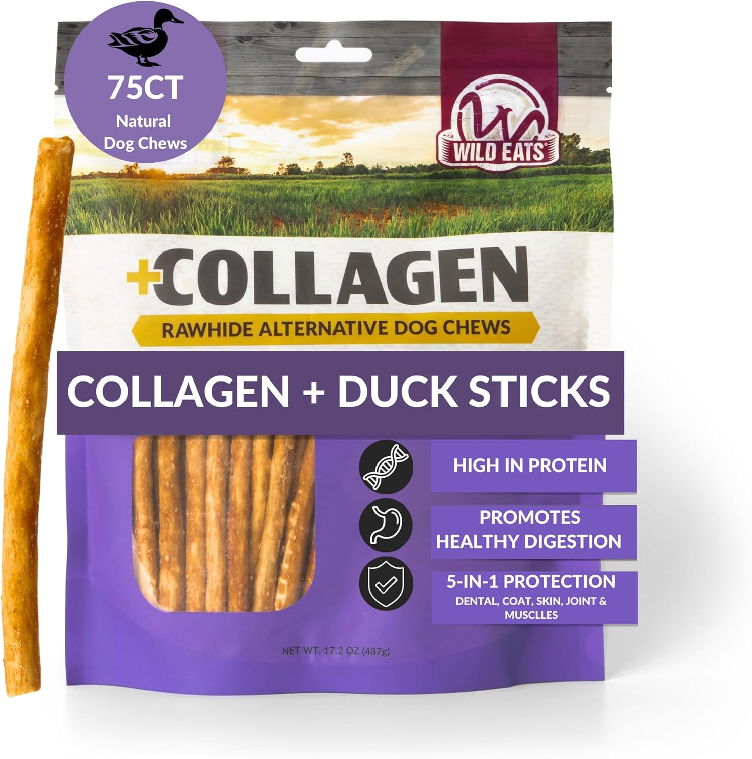 Wild-Eats-Duck-Collagen-Sticks-for-Dogs-(75-Pack,-0.6-cm-Long-956
