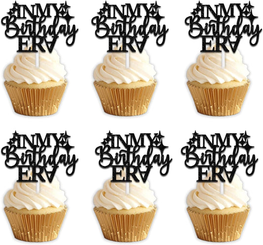 18pcs-Black-Glitter-Cupcake-Topper-Pick-for-4179
