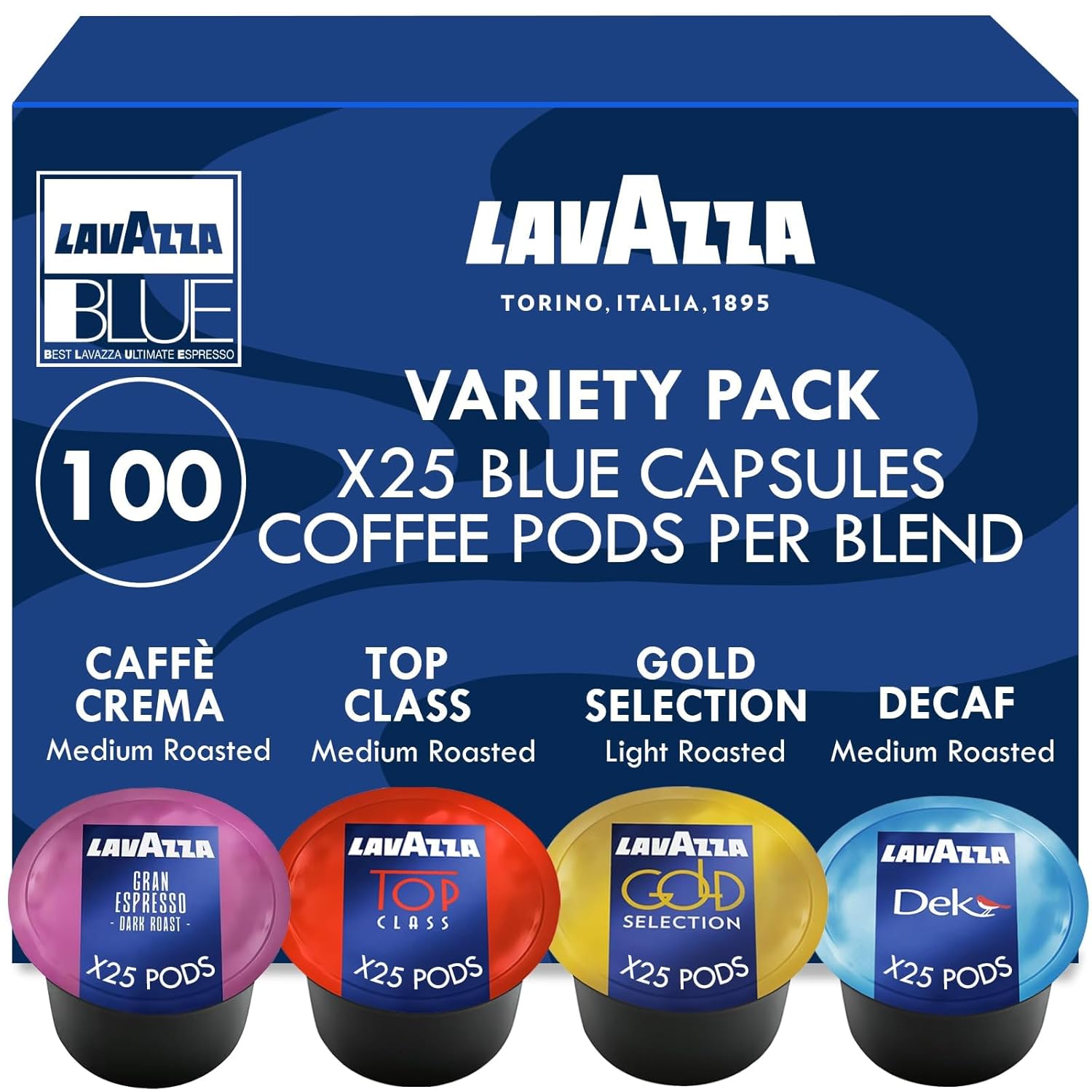 Lavazza-Paquete-variado-de-cápsulas-de-café-azul,-100-unidades,-incluye-Dek,1539