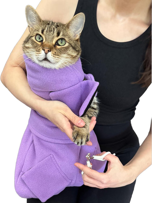 Calm-&-Cozy®-Cat-Swaddle-Wrap-for-Anxiety-&-Handling-(Lavender,-Medium)-|-1175