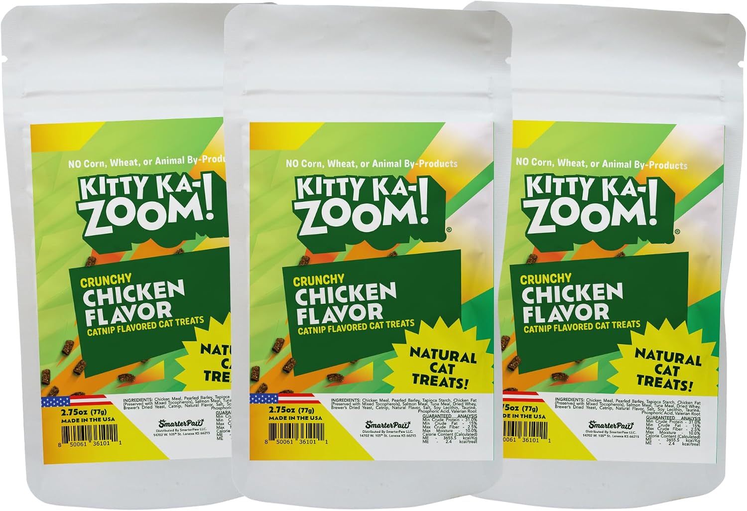 Crunchy-Natural-Chicken-with-Catnip-Treats-for-Cats,-2.75-oz-(3-Pack)-|-Low-Calorie-73