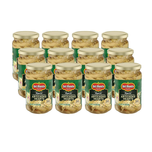 Del-Monte®-Quartered-Marinated-Artichoke-Hearts-12-oz.-Glass-Jar,-12-Pack-457