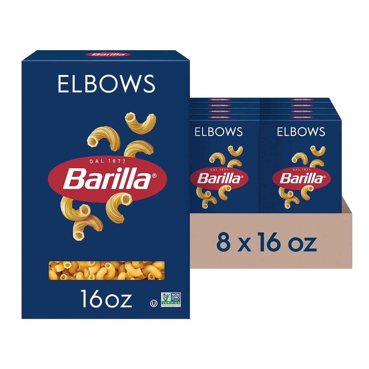 Barilla-Elbows-Pasta,-16-oz.-Box-(Pack-of-8)-Non-GMO,-1088