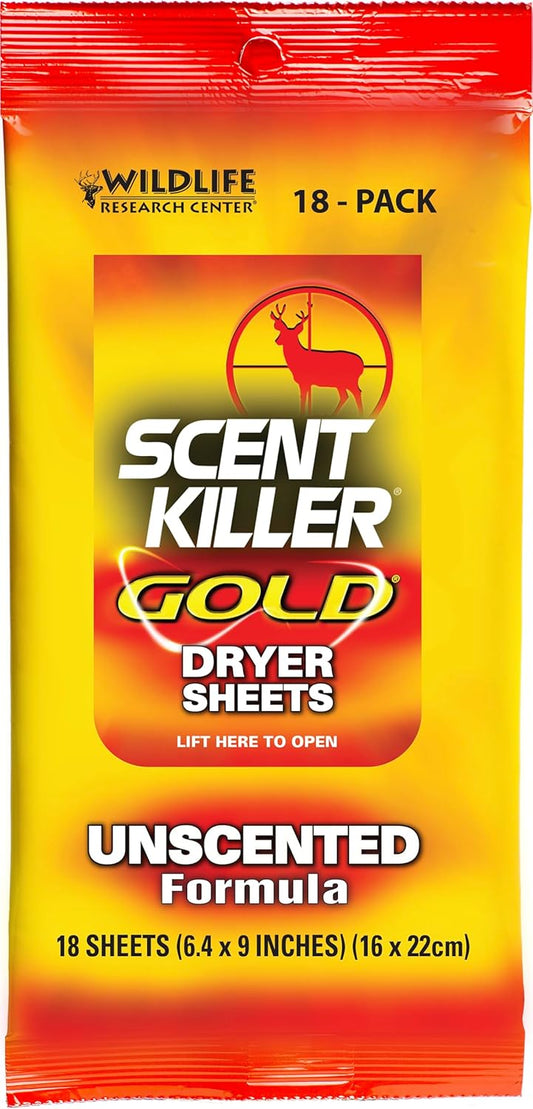 Wildlife-Research-Scent-Killer-Gold-Dryer-Sheets-(Unscented)-18-Count-1350