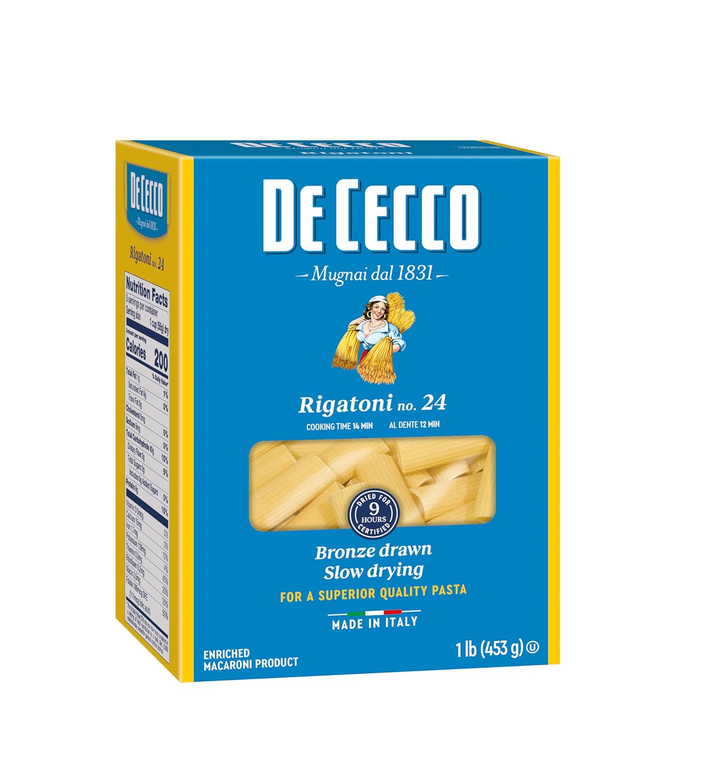 De-Cecco-Semolina-Pasta,-Rigatoni-No.24,-1-Pound-(Pack-6)-149
