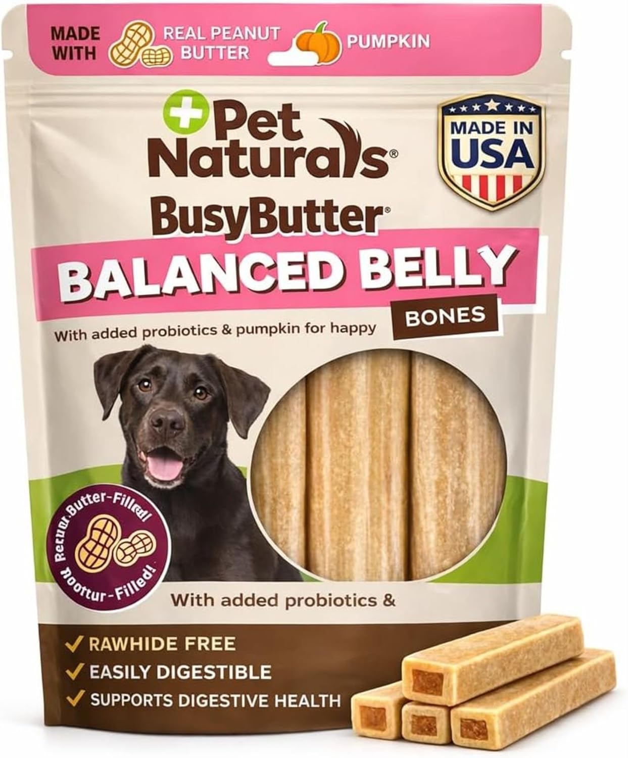 Pet-Naturals-BusyButter-Balanced-Belly-Peanut-Butter-Bones,-Rawhide-Free-Chews-for-Dogs,-1291