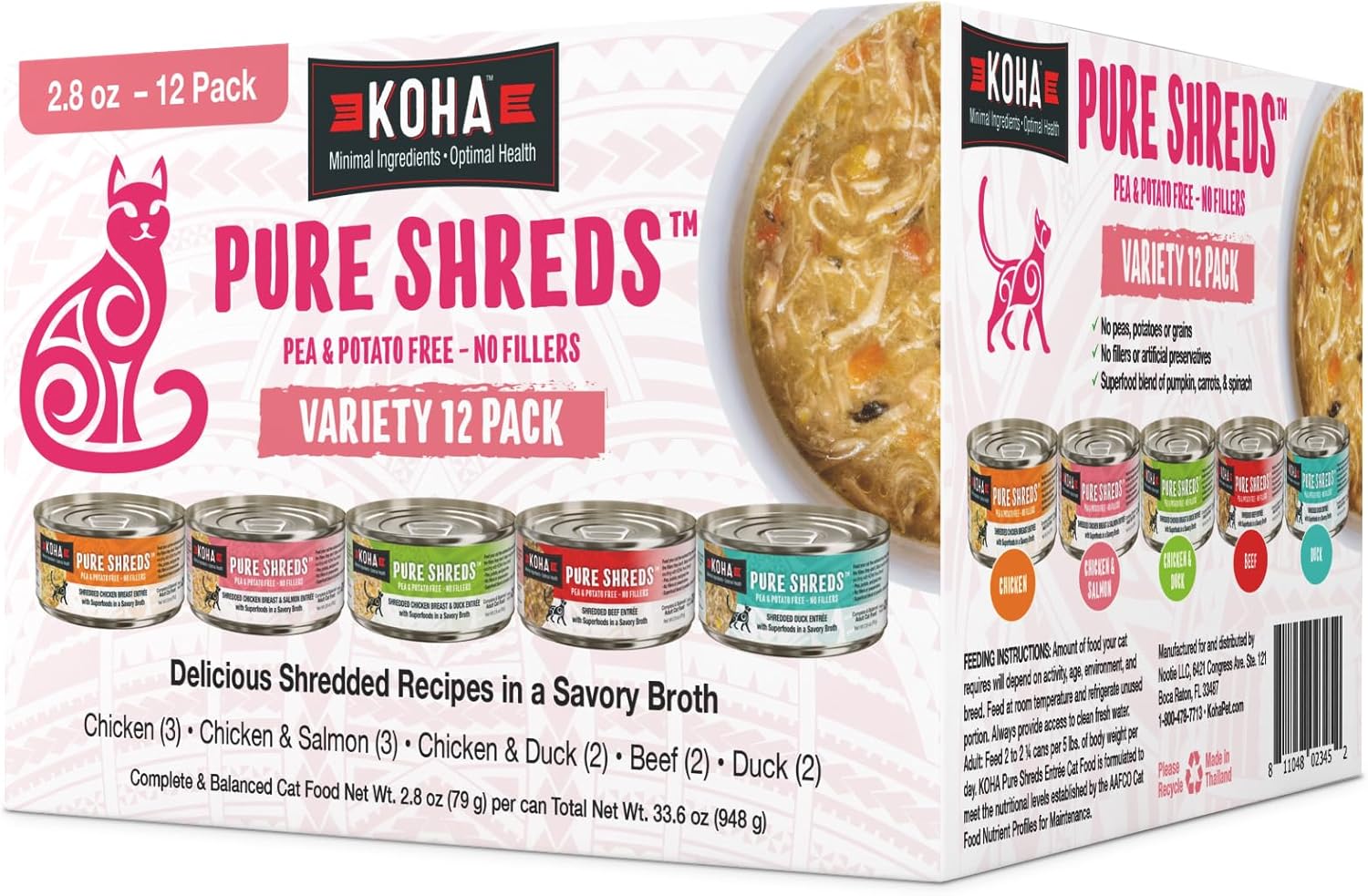 KOHA-Pure-Shreds-Cat-Variety-Pack,-High-Protein-Wet-Cat-Food-5---Duck,1333