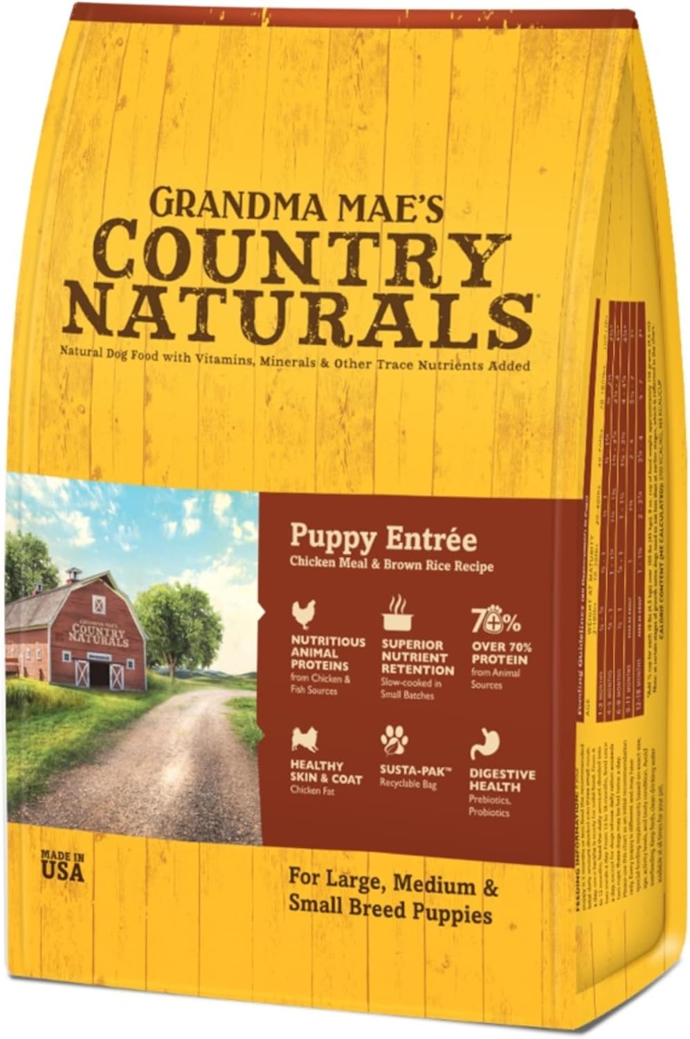 Grandma-Mae's-Country-Naturals-Alimento-seco-para-perros,-fórmula-1038