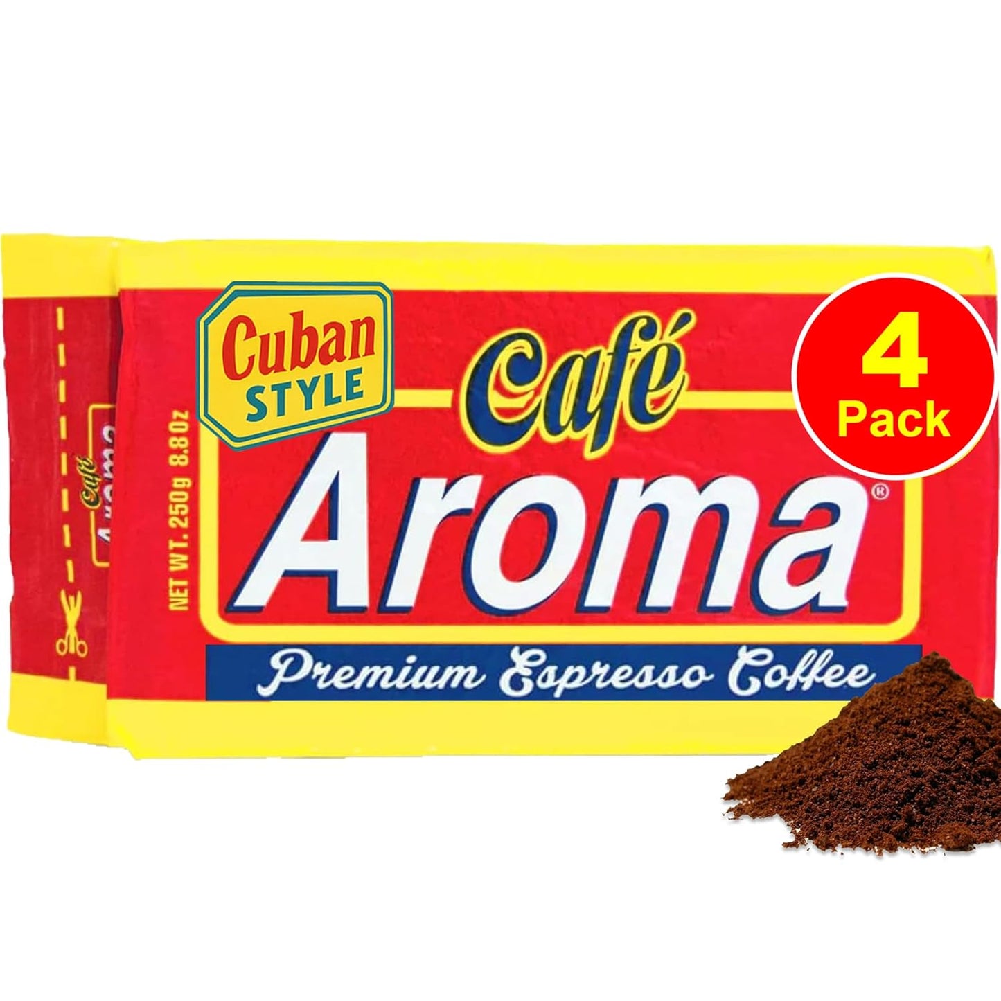 Café-Aroma-Dark-Roast-Espresso-Ground-Coffee,-Authentic-Cuban-Style-Coffee,-Vacuum-Sealed,-760