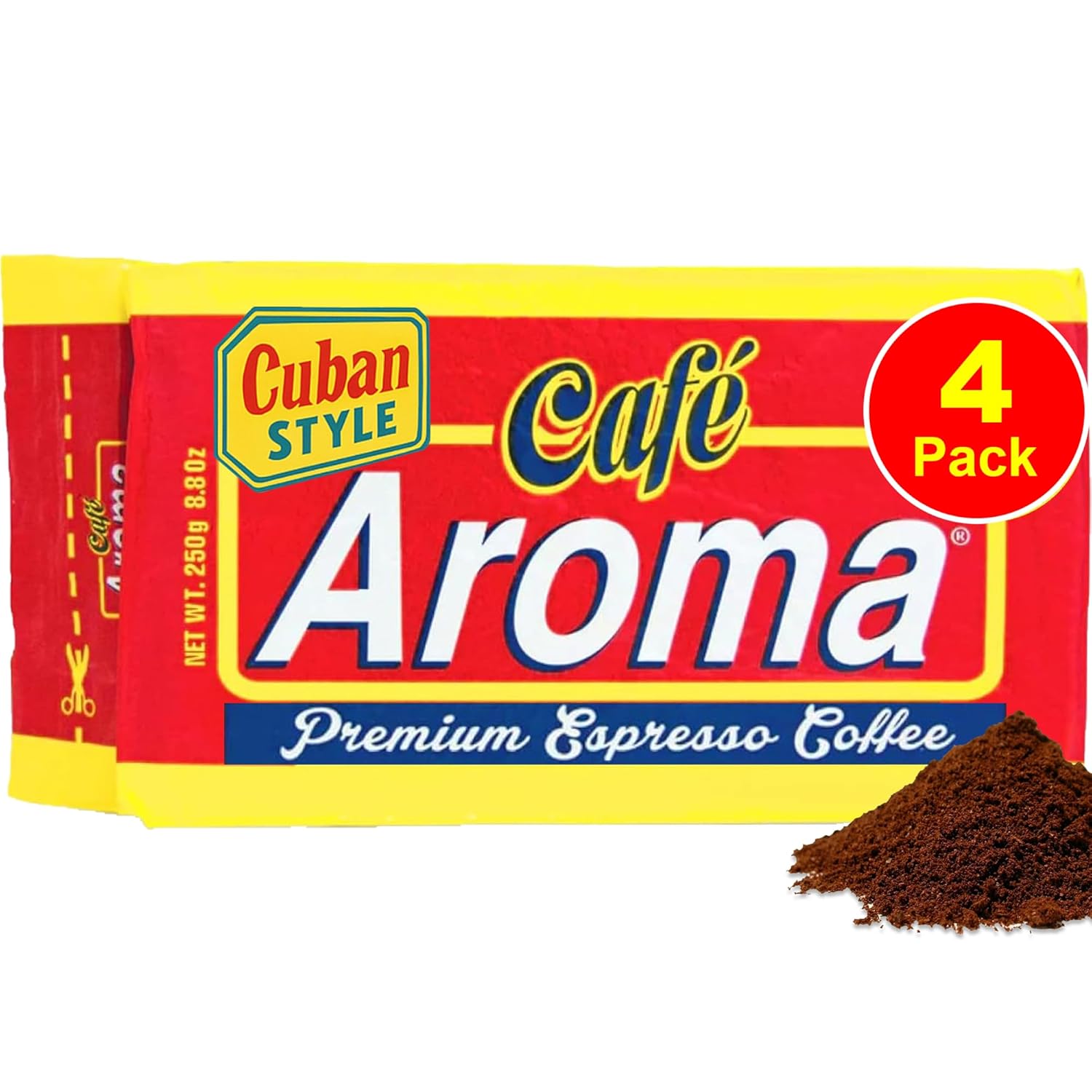 Café-Aroma-Dark-Roast-Espresso-Ground-Coffee,-Authentic-Cuban-Style-Coffee,-Vacuum-Sealed,-760