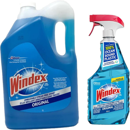 SC-Johnson-Windex-Original-Glass-Cleaner-Set:-5L-refill-950-ml-Trigger-Spray-----876
