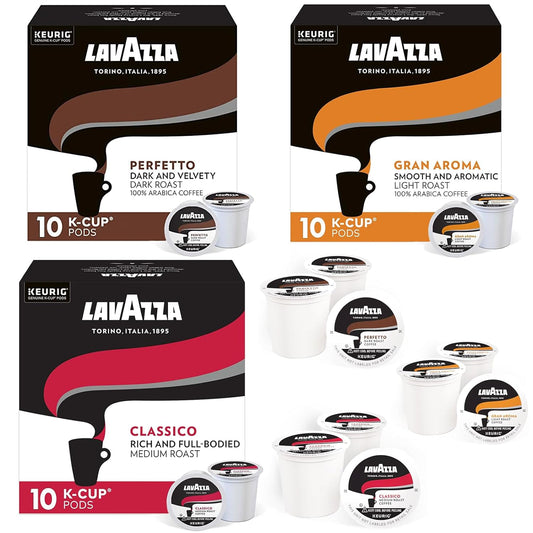 Lavazza-K-Cups-Coffee-Pods-Variety-Pack-–-30-Count-(10-Each)-–-Classico,-370
