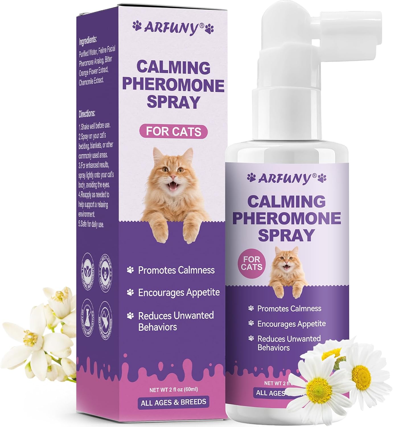 Cat-Calming-Spray-with-Pheromone,-Cat-Anxiety-&-Stress-Relief,-60ML-|-Reduce-1414