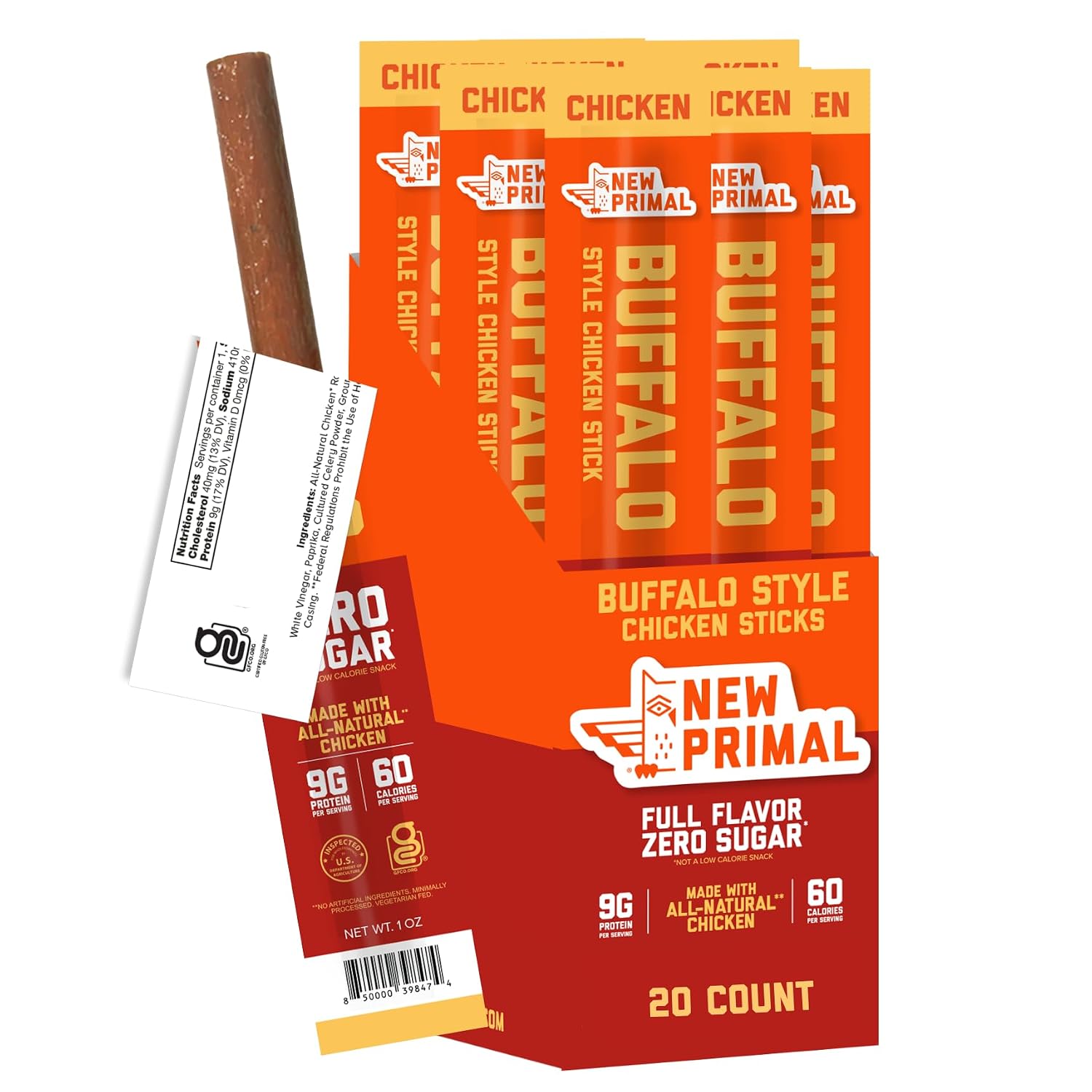 New-Primal-Buffalo-Chicken-Sticks,-20-Count-|-Healthy-Snacks-for--Adults,-9g-Protein,-Sugar,-1771