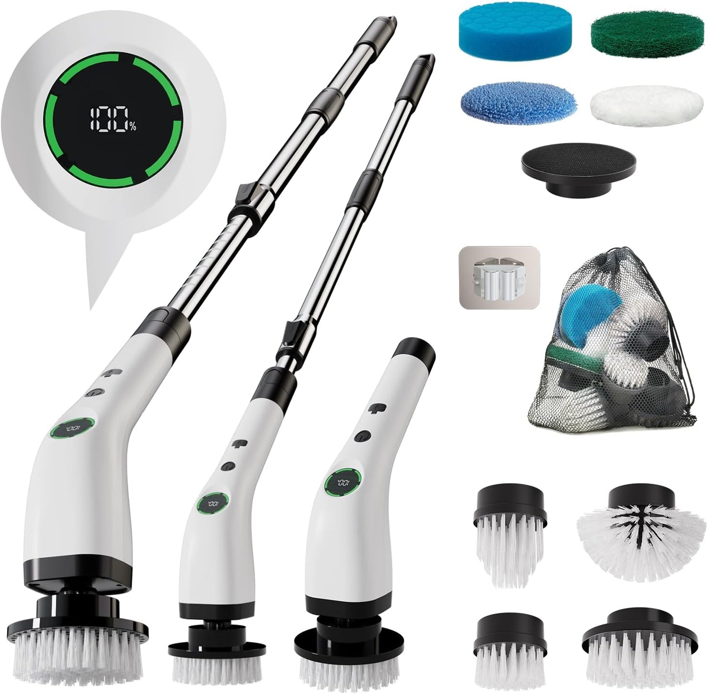Electric-Bathroom-Cleaning-Brush,-Cordless-Spin-Scrubber-Full-Body-Waterproof-IPX7-with-Adjustable-Handle,-8-1712