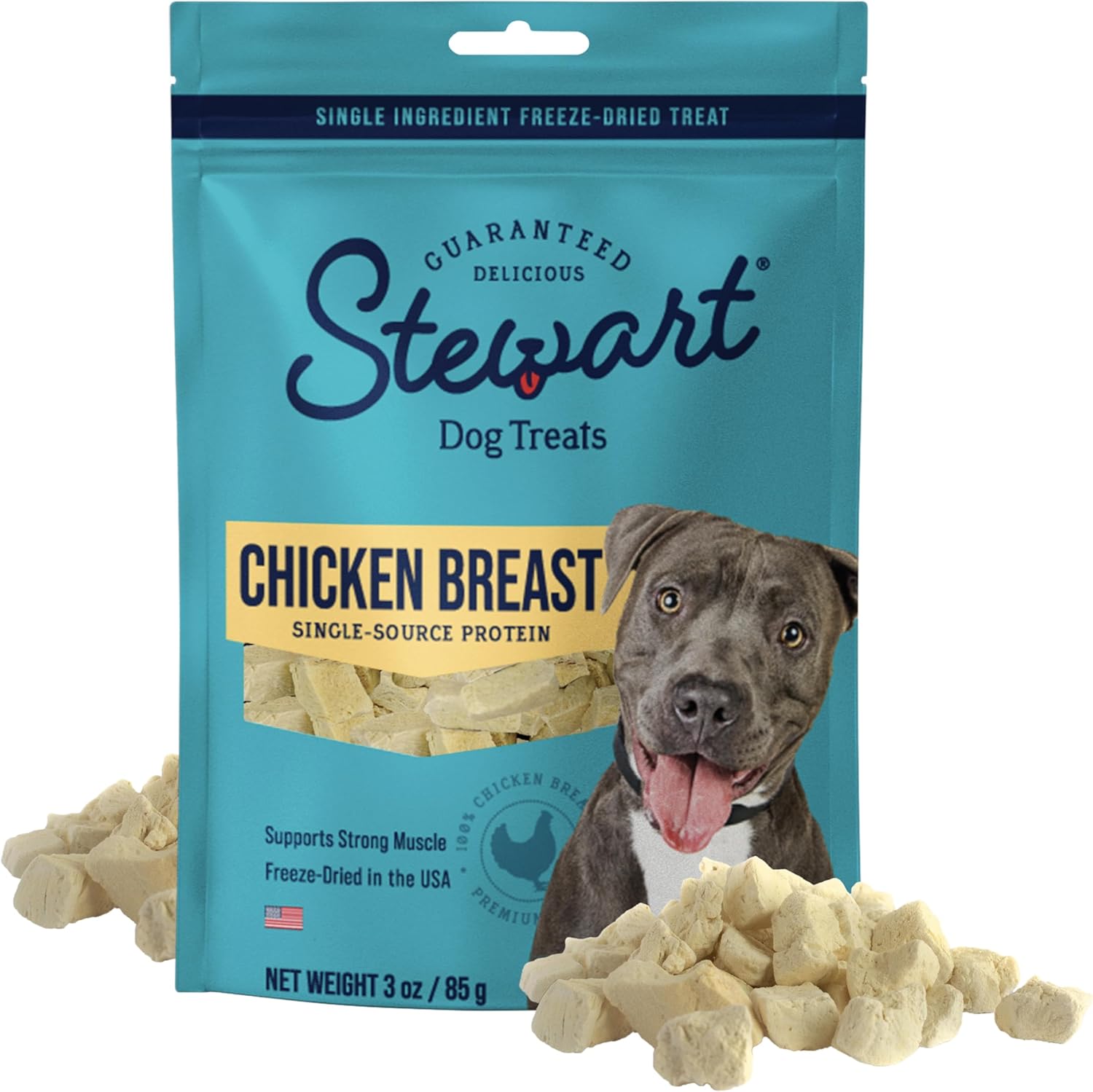 Stewart-1-Chicken-Breast-Dog-Treats,-3-oz-Pouch,-~55-Pieces,-Dried-1314
