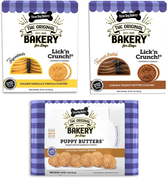 Three-Dog-Bakery-Lick'n-Crunch!-Sandwich-Cookies-Variety-Pack-Premium-Treats-Dogs,-1621