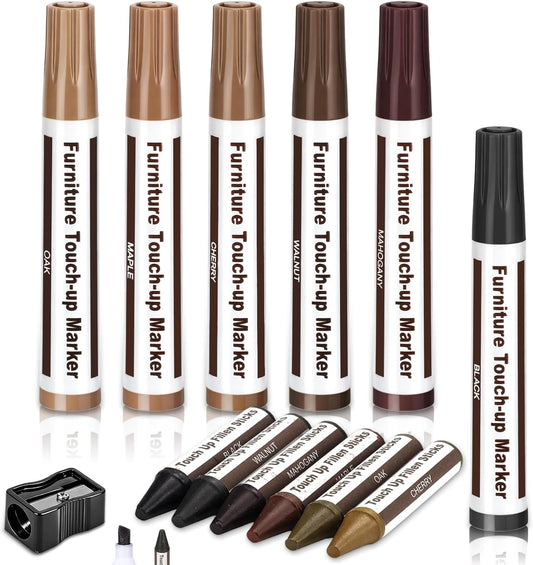 Thboxes-Furniture-Repair-Kit-Wood-Markers,-13-Pcs-Marker-Set-and-Wax-Sticks-with-Sharpener,-427