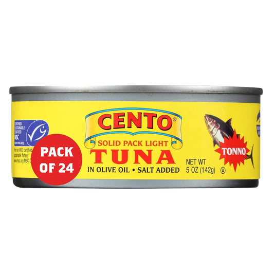 Cento-Solid-Pack-Light-Tuna-in-Olive-Oil,-5-Oz-(Pack-of-24),-352
