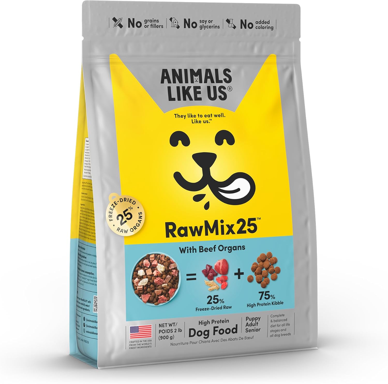 RawMix25-Beef-Organs-Dog-Food,-0.25-Freeze-Dried-Raw,-High-Protein,-Grain-Free-Kibble,-Complete-800