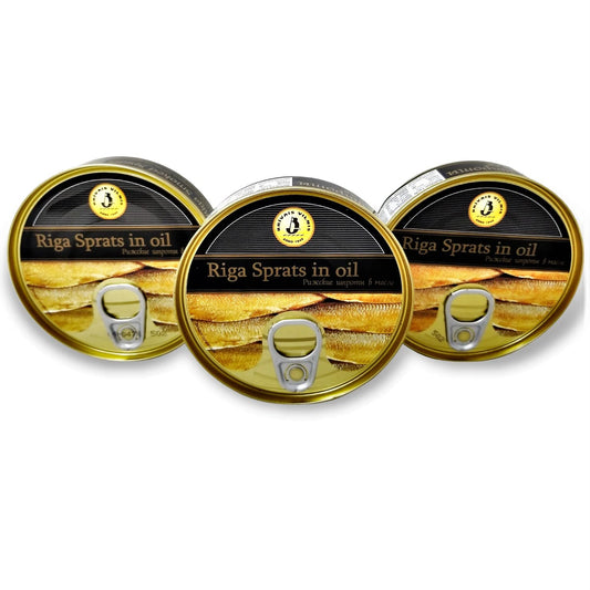 Brivais-Vilnis-Riga-Smoked-Sprats-in-Oil-5.6-oz---Pack-of-3,-448
