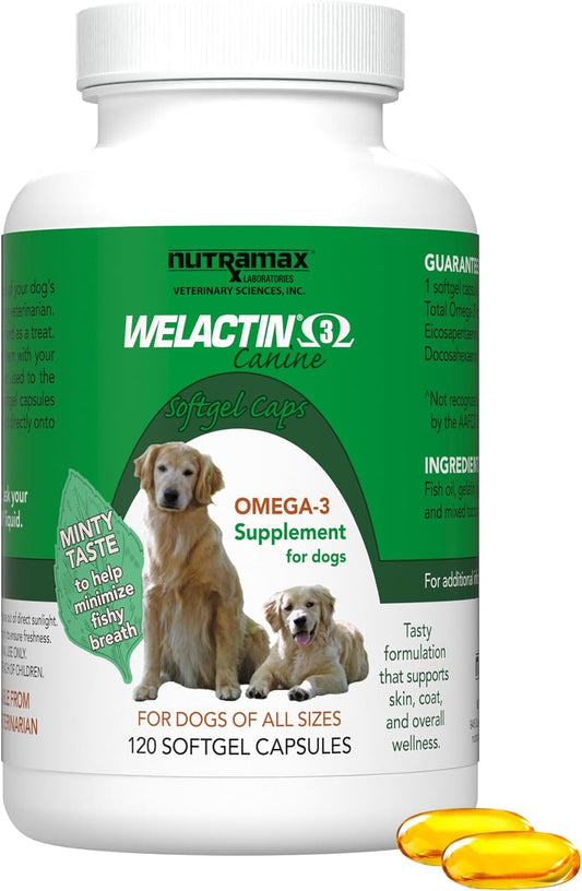 Nutramax-Welactin-Canine-Softgels,-Omega-3-Supplement-for-Dogs-of-all-Softgels,-653