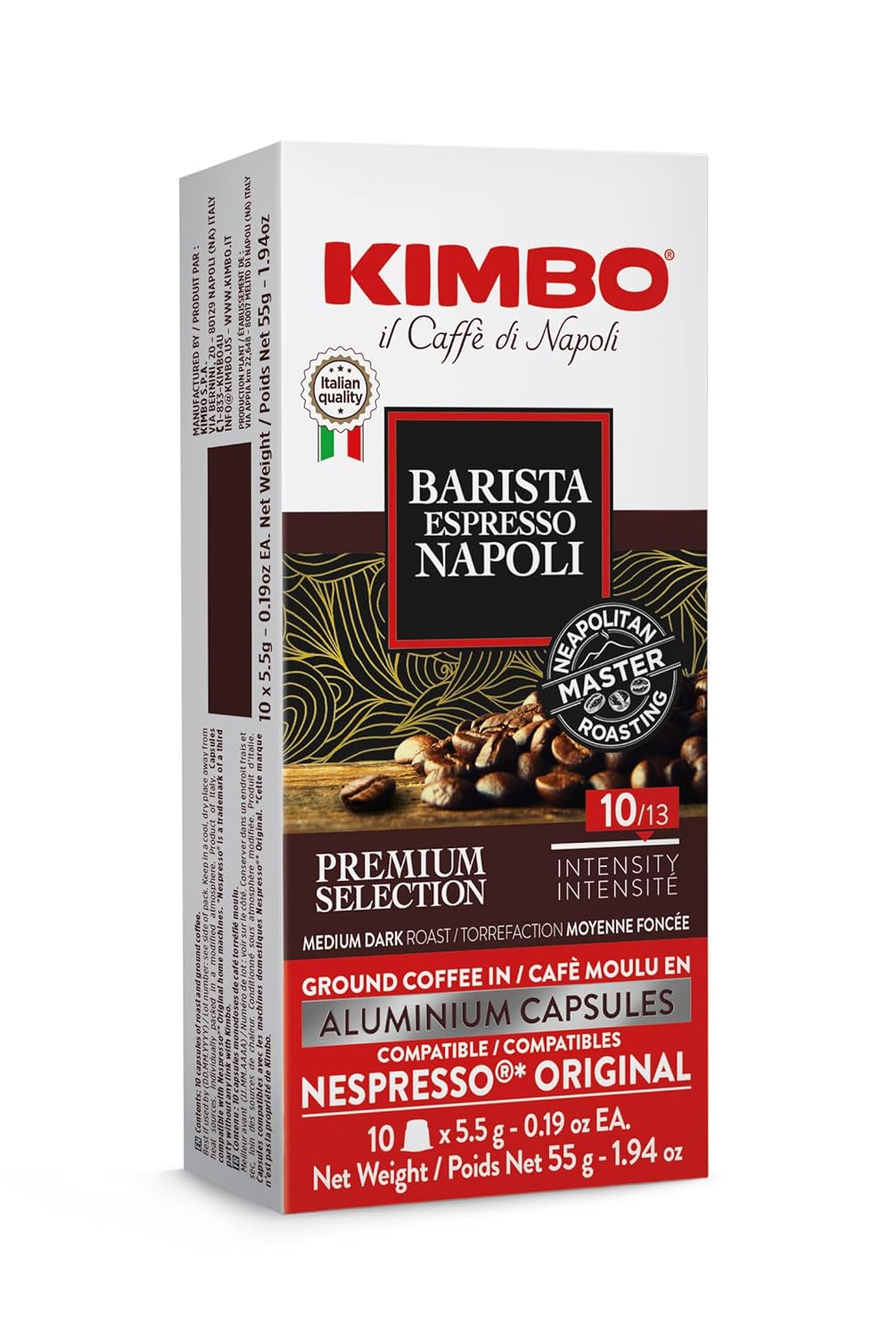 Kimbo-10-Count-Napoli-Capsules-in-Aluminium---Smooth-&-Rich-Italian-Roast-1324