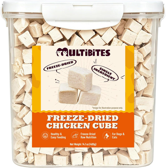14.1-oz-Freeze-Dried-Chicken-Cubes-for-Dogs-&-Cats,-Single?Ingredient-High?Protein-Grain-Free-Treats,-166