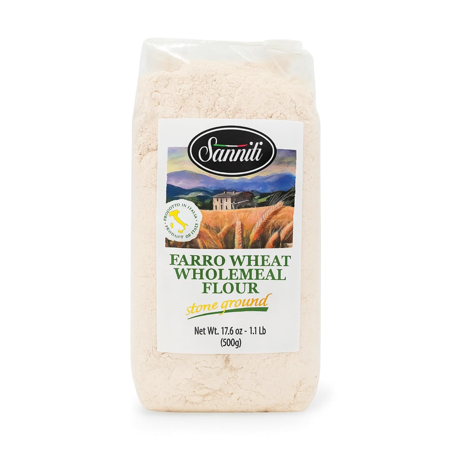 Sanniti-Harina-integral-de-trigo-Farro,-molida-en-piedra-Bolsa-33